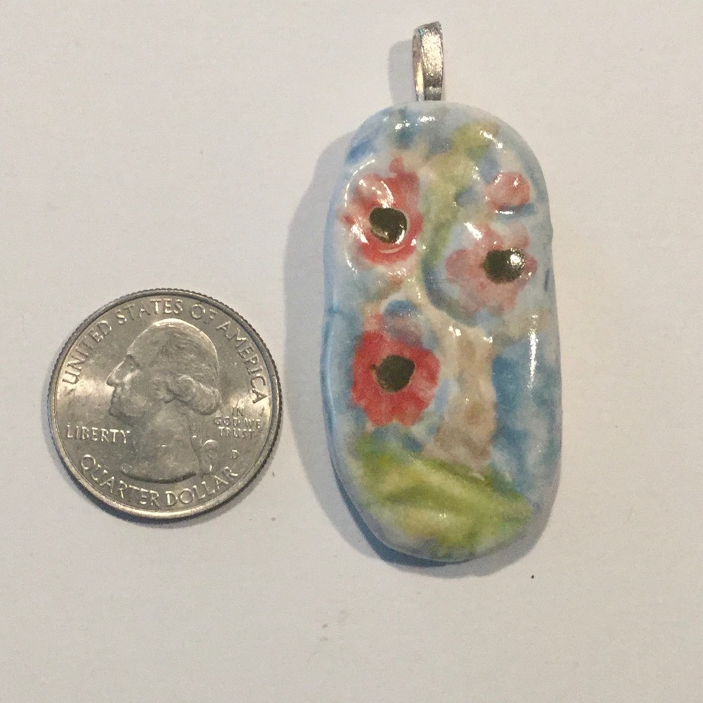 Aromatherapy clay fired pendant